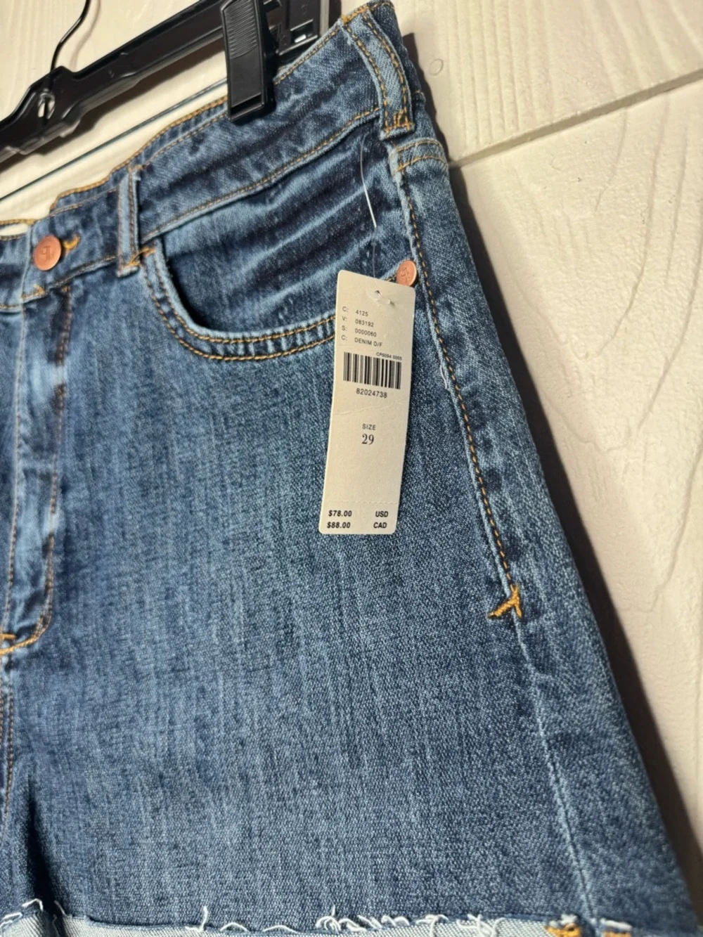 Anthropologie Midnight Blue Rolled Cuff Denim Shorts - Picture 3 of 8